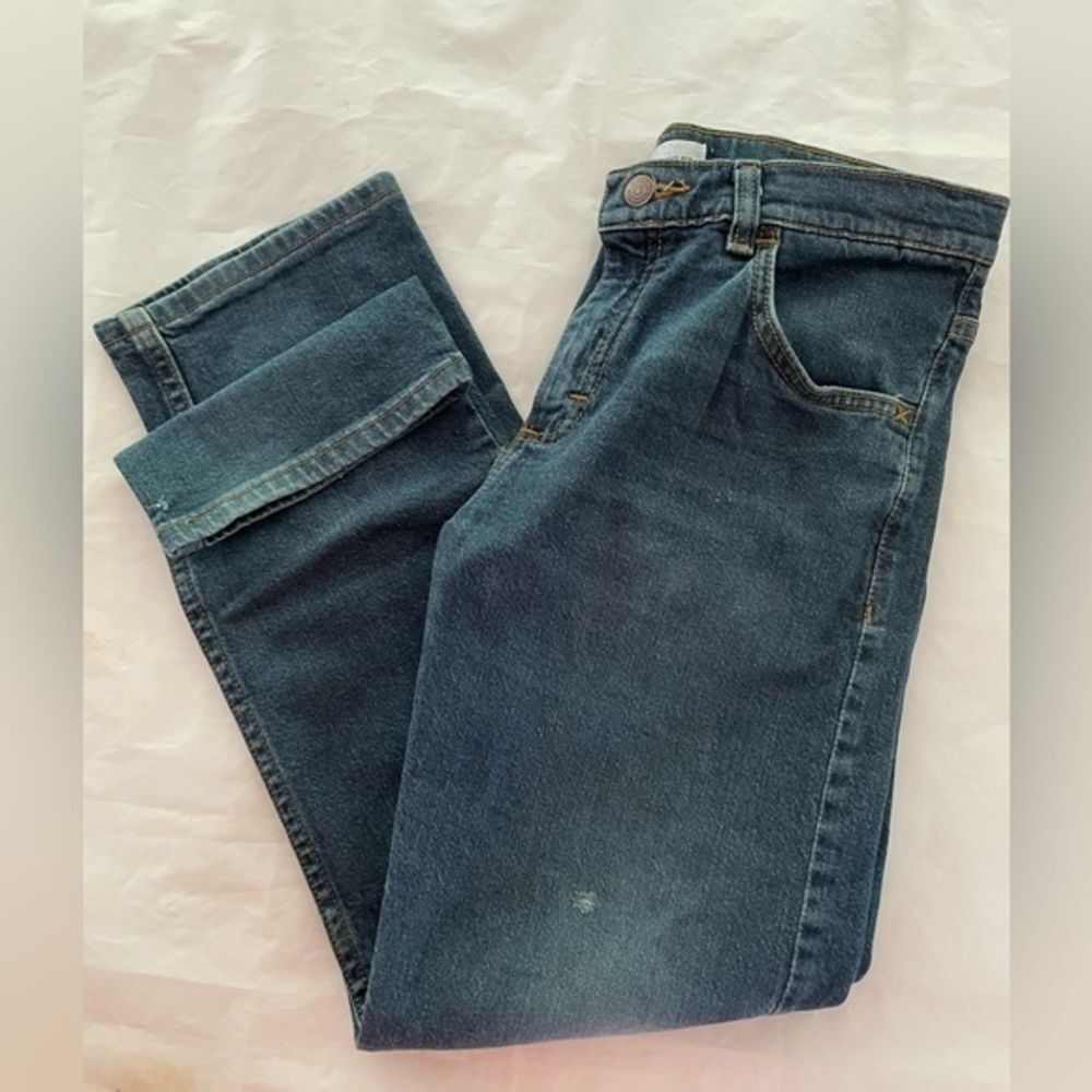Size 12 Wrangler Straight Fit‎ Boot Cut medium wash five pocket blue denim jeans